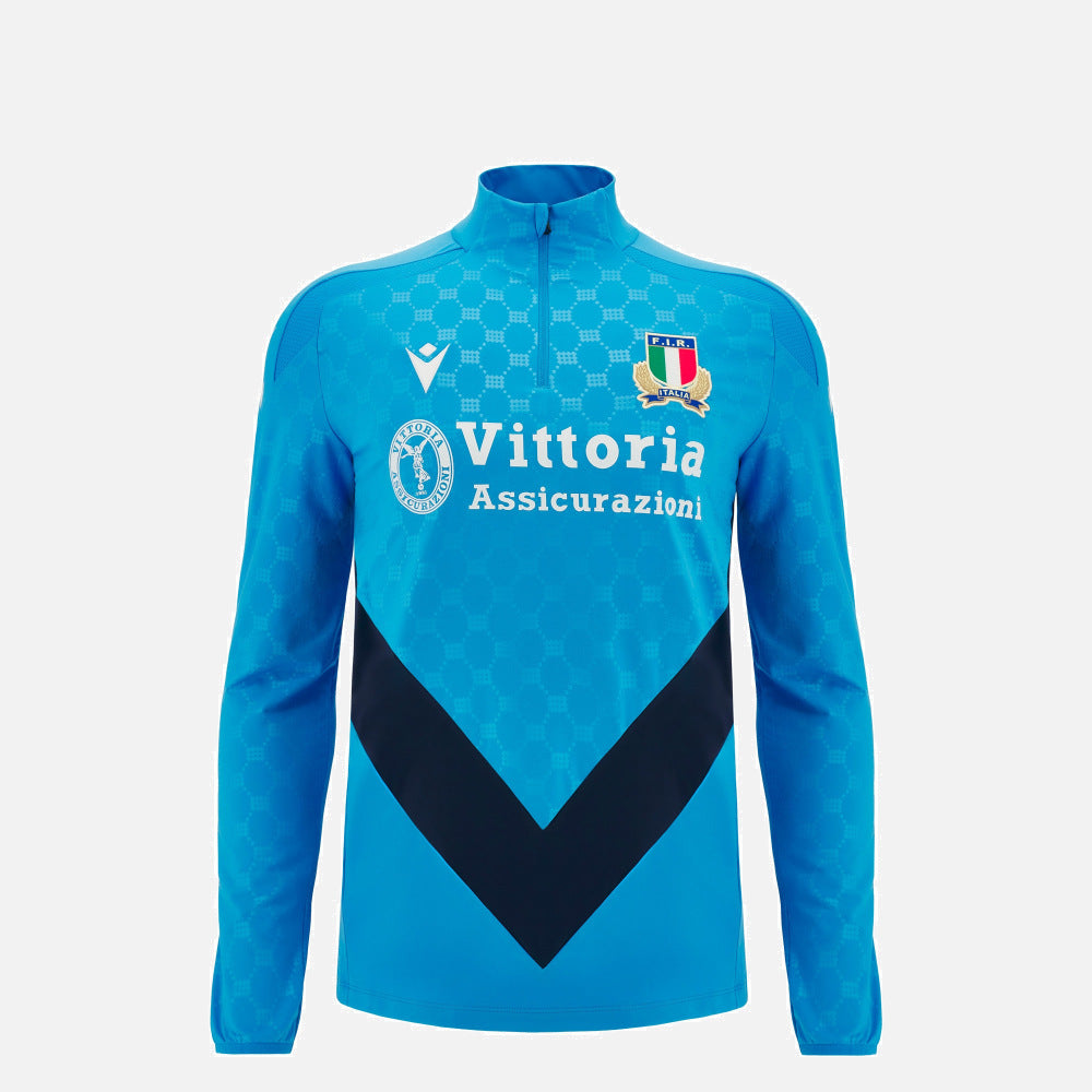 Italia Rugby 24/25 Training 1/4 Zip Top - Azure